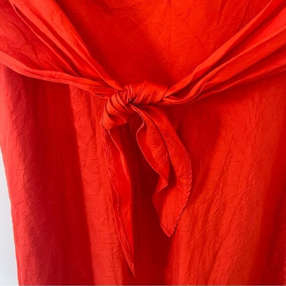 Coldwater Creek VTG Rusty Orange 100% Silk Scoop Neckline A-Line Dress - Picture 10 of 13